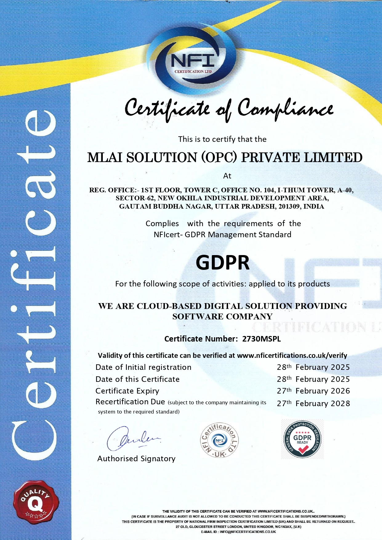 Certificate